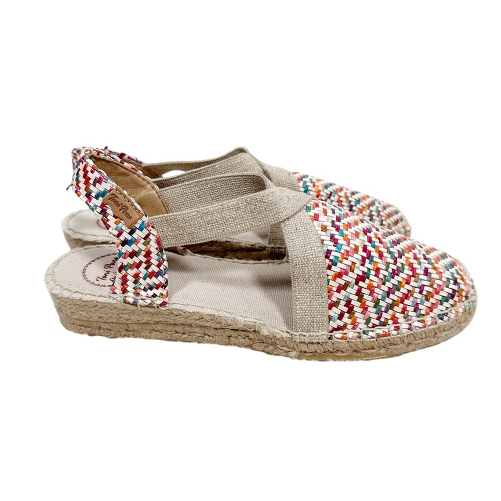 Toni Pons VERA-MS Women's Size 40 9.5 Flat Espadrilles Colorful Raffia Resort - Picture 6 of 10